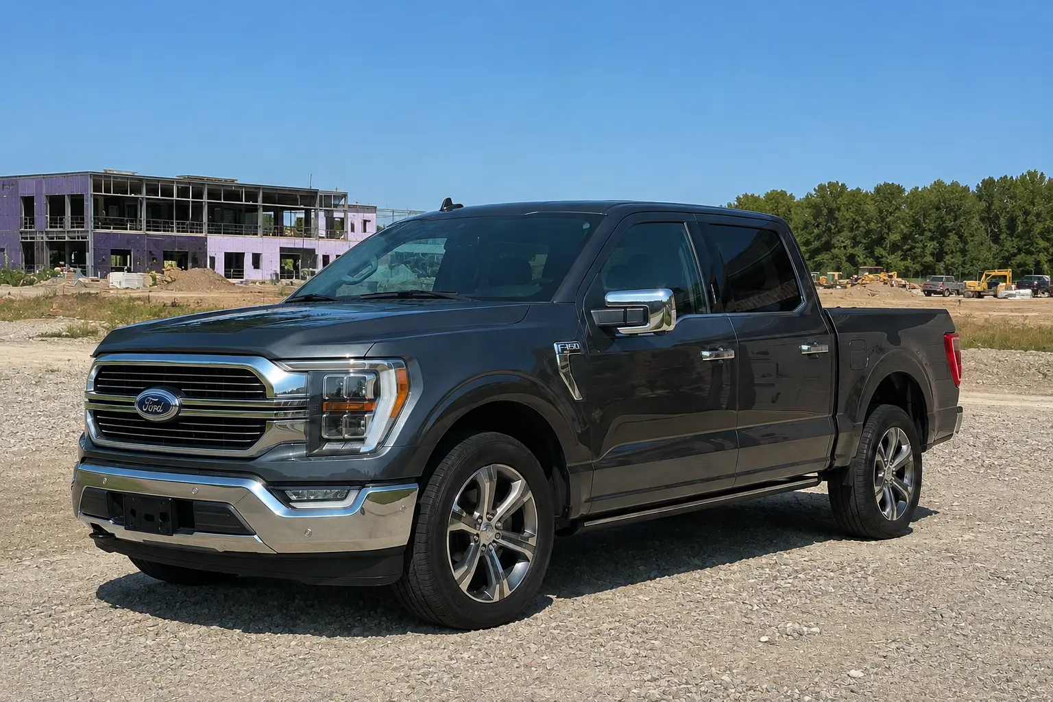 Detailed Ford F-150 at a commercial construction jobsite
